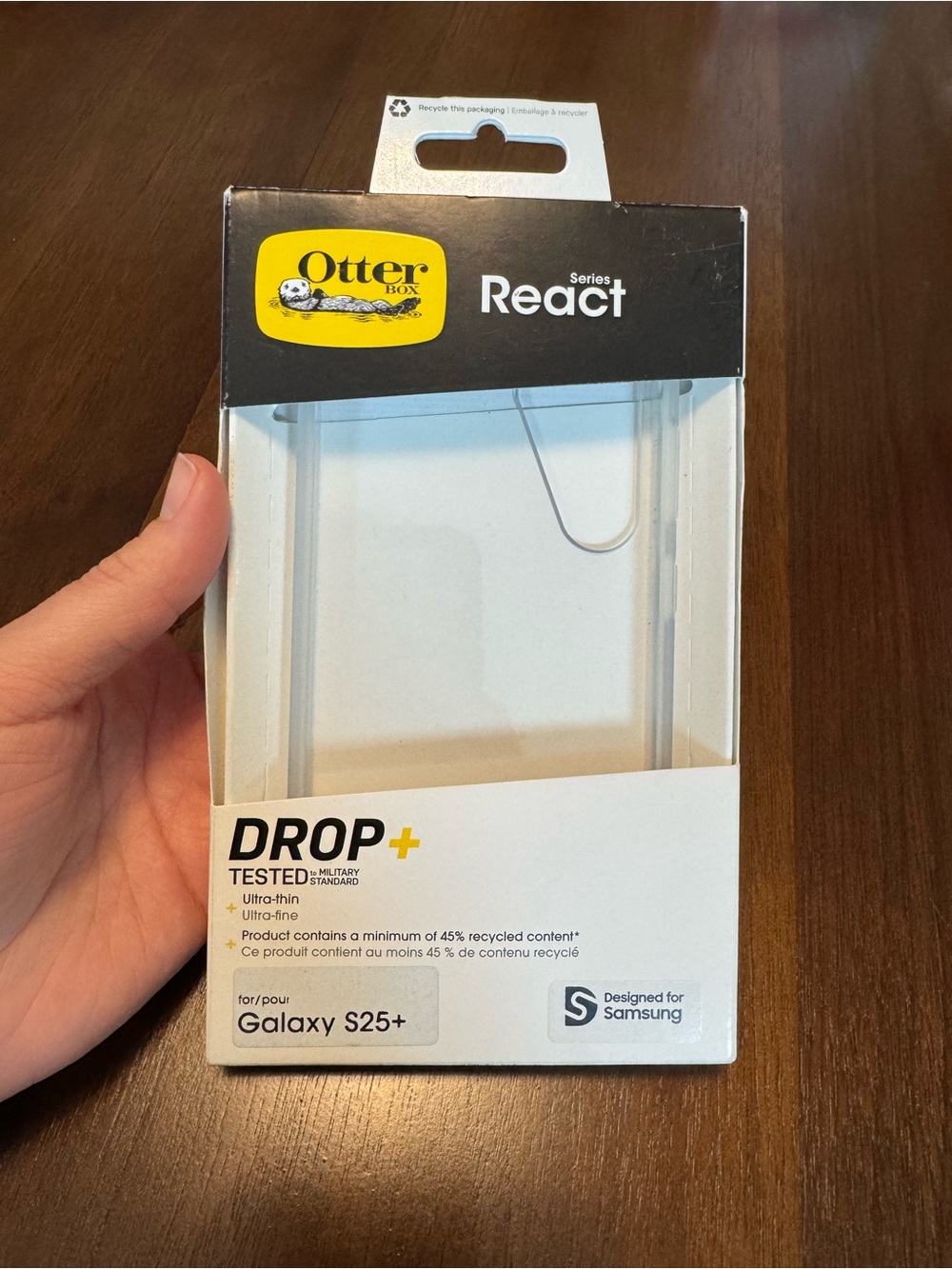 OtterBox React Series Clear Case for Samsung Galaxy S25+ - Transparent
